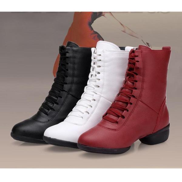 社交ダンス ラテンシューズ ジャズ　ダンスシューズ レディースブーツ　ダンス靴　PU スニーカー ヒップホップ ダイエット ファスナー 編み上げ