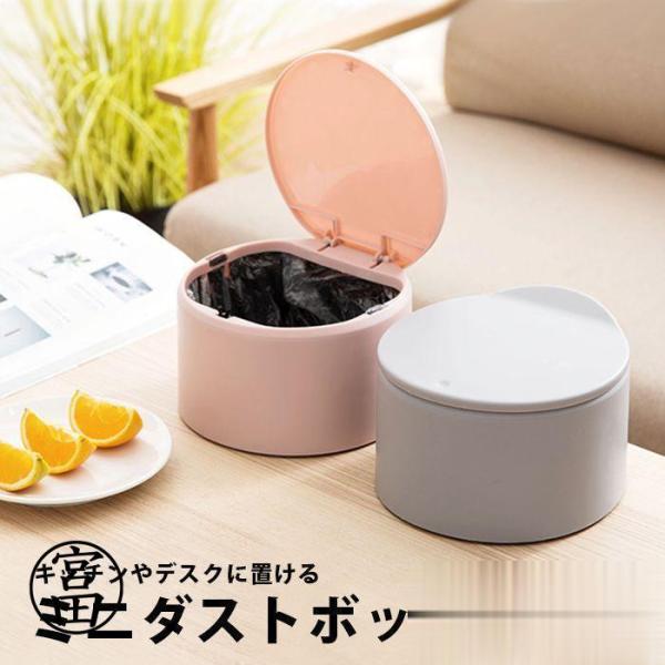 ミニダストボックス ゴミ箱 ダストボックス ミニ 卓上 ごみ箱 フタ ふた付き 蓋付き ゴミ袋 袋 見えない 生ゴミ 入れ グレー ピンク おしゃれ