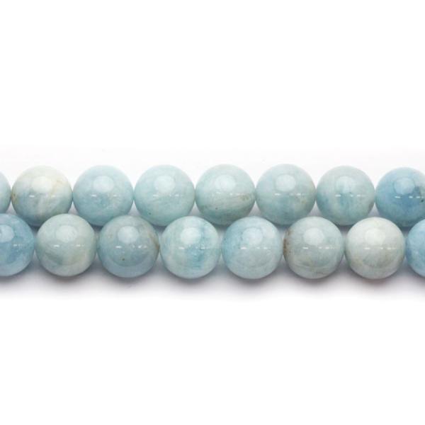 アクアマリン 14mm 丸玉 天然石 ビーズ 半連 約17〜18cm : 天然石