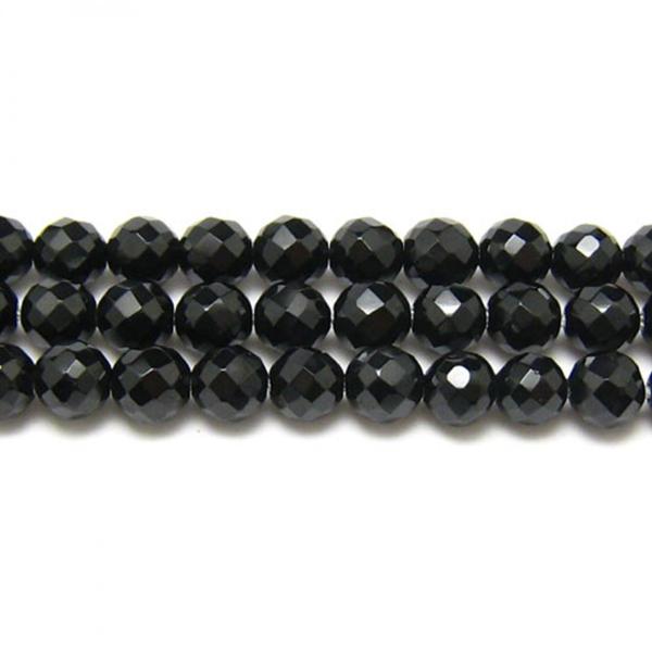 ブラックスピネル 64面ミラーボールカット 6mm 半連 約17〜18cm