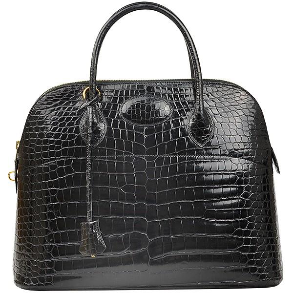 送料無料 返品可 エルメス ボリード35 クロコダイル ポロサス リセ ブラック E刻印01年製 A App Nandanshringar Com
