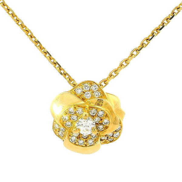 CHANEL シャネル カメリア ダイヤ ネックレス K18YG 新品仕上げ