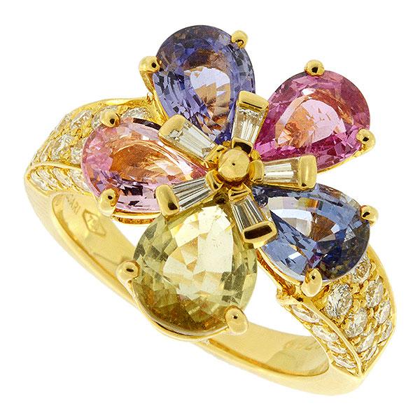 BVLGARI ブルガリ フラワーコントレール マルチカラーサファイア 