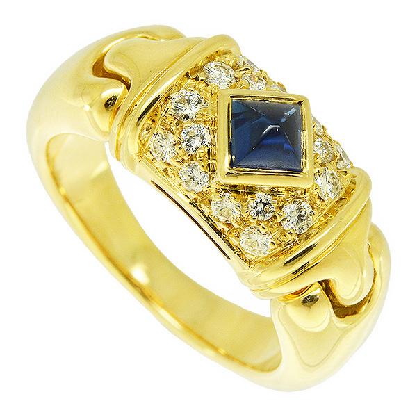 BVLGARI ブルガリ チェルティカ サファイア ダイヤ リング K18YG 8号  