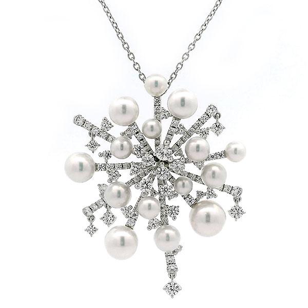 MIKIMOTO ミキモト スプラッシュ アコヤ真珠 ダイヤ3.00ct ネックレス 