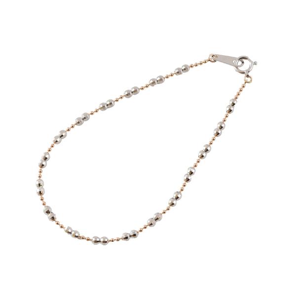 ブレスレット レディース メンズ K18 YG WG 18金 カットミラーボール