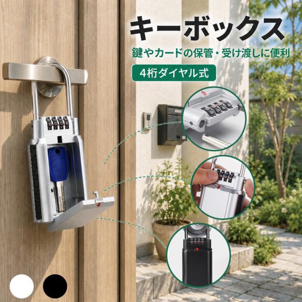 BenRich キーボックス 屋外 鍵収納 ボックス 防犯 4桁ダイヤル式  亜鉛合金 暗証番号 南京錠 キーセーフボックス 防犯キーボックス 高強度 車用  事務所 別荘