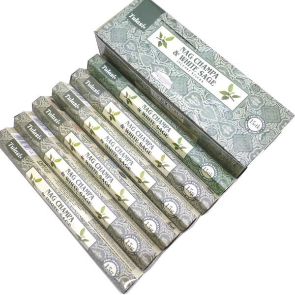 lR|XIő  iO`pzCgZ[W XeBbN TULASI NAG CHAMPA&amp;WHITE SAGE 6Zbg