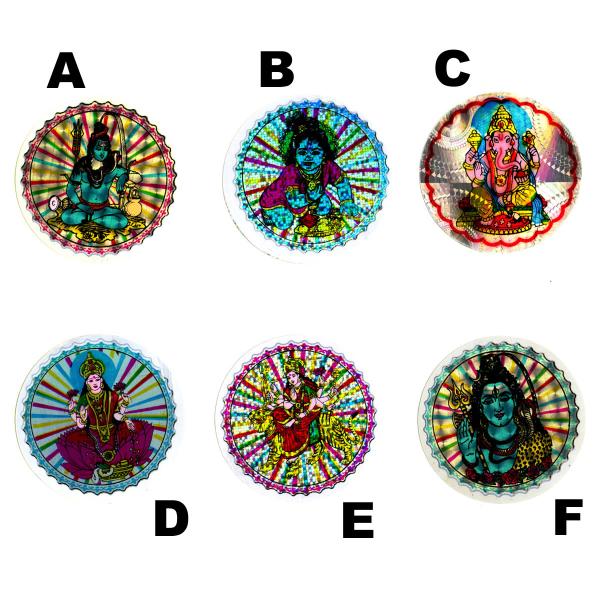 [Release date: September 1, 2023]【ネコポス便選択可能です】インドの神様の丸形ステッカーです。背景がラメや各種ホログラム、レインボー加工などキラキラ系のステッカーです。こちらは同じ商品でも背景のキラキラ加工が...