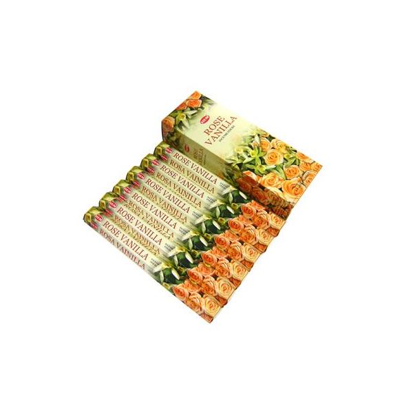 バニラの甘さにローズのフローラル系の酸味が加わって絶妙です！いい感じ！★こちらのお香は同じ香りの6箱セットです！★長さ：約24ｃｍ内容量：約20本×6箱生産国：インド※こちらの商品のみ送料無料となります。同時に送料無料商品以外をご購入の場合...