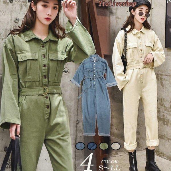 オーバーオール つなぎ レディース オールインワン デニム おしゃれ ゆったり パンツ 長袖 秋冬 Happyhukurouxmyt Energetic Shop誠 通販 Yahoo ショッピング