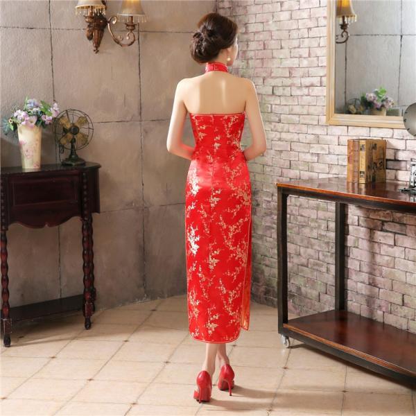 チャイナドレス ローング丈 中華風 ワンピース 梅柄 梅の花 ホルダーネック 肩出し パーティー ドレス 刺繍 女性用 お呼ばれドレス ドラゴン 中国 Buyee Buyee 日本の通販商品 オークションの代理入札 代理購入