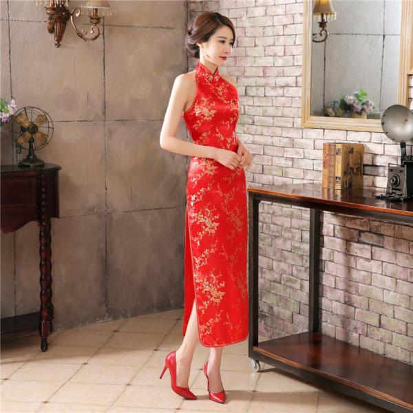 チャイナドレス ローング丈 中華風 ワンピース 梅柄 梅の花 ホルダーネック 肩出し パーティー ドレス 刺繍 女性用 お呼ばれドレス ドラゴン 中国 Buyee Buyee 日本の通販商品 オークションの代理入札 代理購入