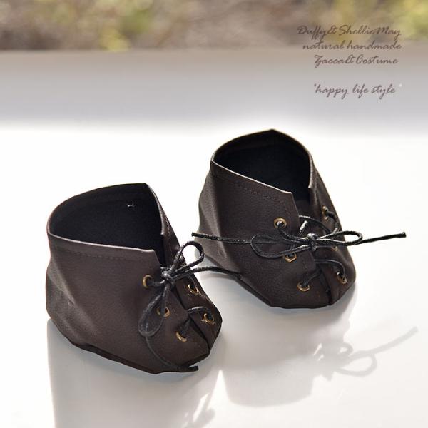 ダッフィーシェリーメイＳサイズ43ｃｍ用新作 レザー調茶色スニーカー・shoes25ハンドメイド