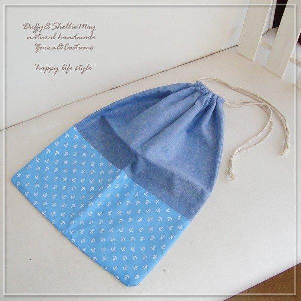 入園・入学準備に！ハンドメイドの巾着袋(いかり)*sta22-pouchハンドメイド