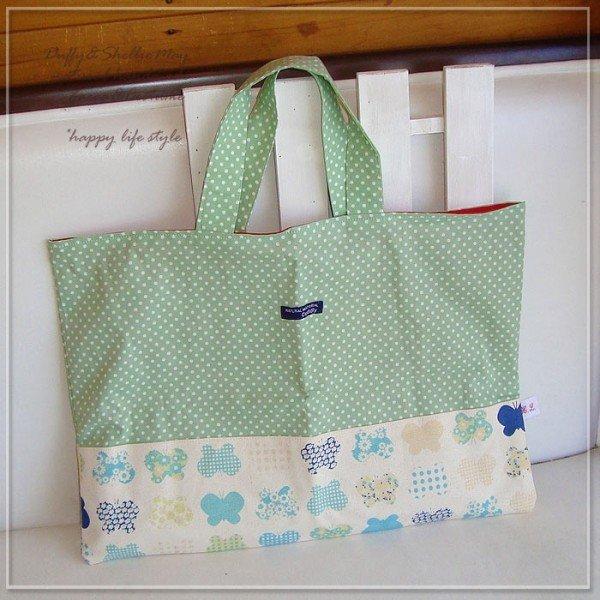 入園・入学準備に！*レッスンバッグ（ドットグリーン）*sta31-lessonハンドメイド