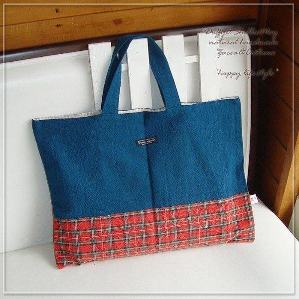 19、レッスンバッグ ハンドメイド チェック グレー フリル 入園入学