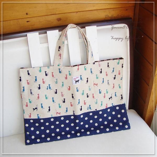 入園・入学準備に！*レッスンバッグ（ねこ）*sta63-lessonハンドメイド