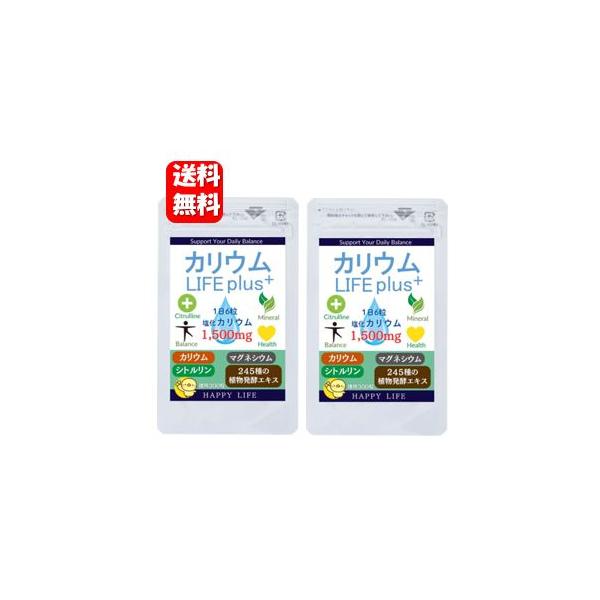 【送料無料】NEW カリウム LIFE Plus+（カリウムライフプラス） 300粒入×2袋セット 【正規品】1日6粒で塩化カリム1,500mg摂取の高配合サプリメント ♪  爆買