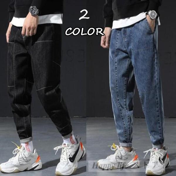 ジョガーパンツ メンズ デニムワイドパンツ ストレッチ ビッグシルエット 大きいサイズ ゆったり ファッション カジュアル Lq775 Happy Life ストア 通販 Yahoo ショッピング