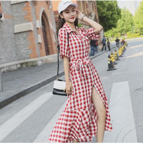 チェック柄ワンピース レディース マキシワンピース チェック柄 シャツワンピース ロングワンピ 着痩せ きれいめ ロング丈 夏 Buyee 日本代购平台 产品购物网站大全 Buyee一站式代购 Bot Online