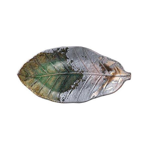 伊賀金彩 朴葉10号 長皿 16053 陶製皿 美味しそうに飾る器 送料無料