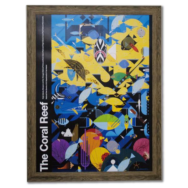 チャーリーハーパー 額入りアートポスター CH05 「Coral Reef―National Park Poster―」 Charley Harper 82×107cm ポスター アートパネル アートフレーム