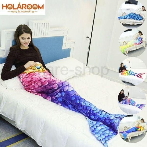 毛布 ブランケット 人魚姫毛布 人気 おしゃれ マーメイド 着る毛布 ひざ掛け 暖かい 柔らかい 寝袋 可愛い 大人 mzn09 Happy Outlet 通販 Yahoo ショッピング