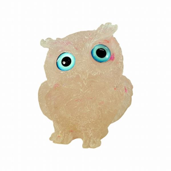 ミニチュア ふくろう ローズクオーツ パワーストーン 天然石 開運 縁起物 AO-035 宅配便のみ