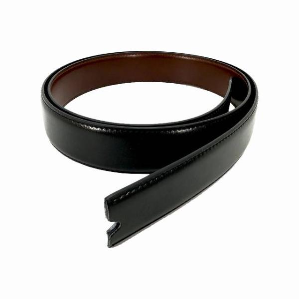バックルなし ベルト レザー 約130cm 幅34mm 黒 茶色 リバーシブル 革のみ メンズ 超ロング 長い 本革 ピンベルト用 BB-124 宅配便のみ