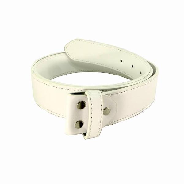 バックルなし 革のみ ベルト 白 フェイクレザー 約130cm 幅38mm ビンテージ風 ロングサイズ 長い メンズ BB-133 宅配便のみ