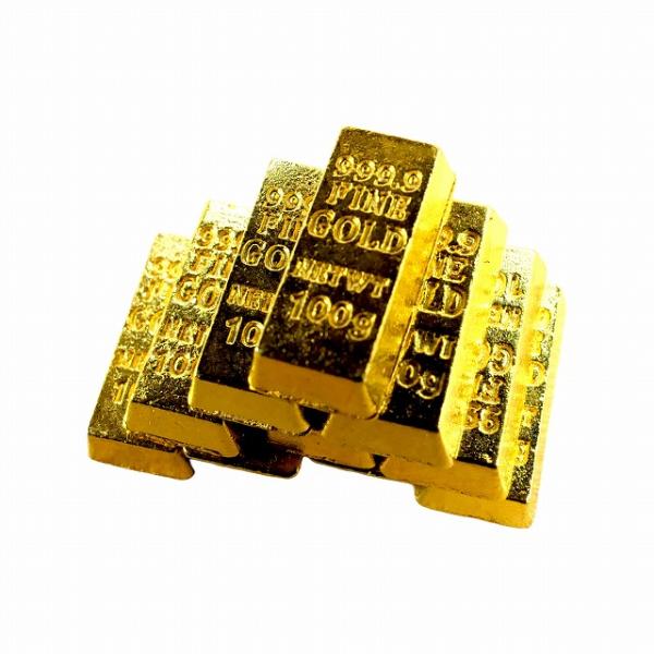 金の延べ棒レプリカ 金塊 レプリカ 超ミニ 10個セット ゴールドバー 極
