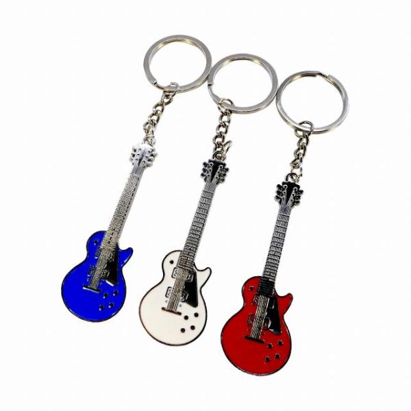 エレキギター型 キーホルダー 3個セット キーリング レスポールタイプ