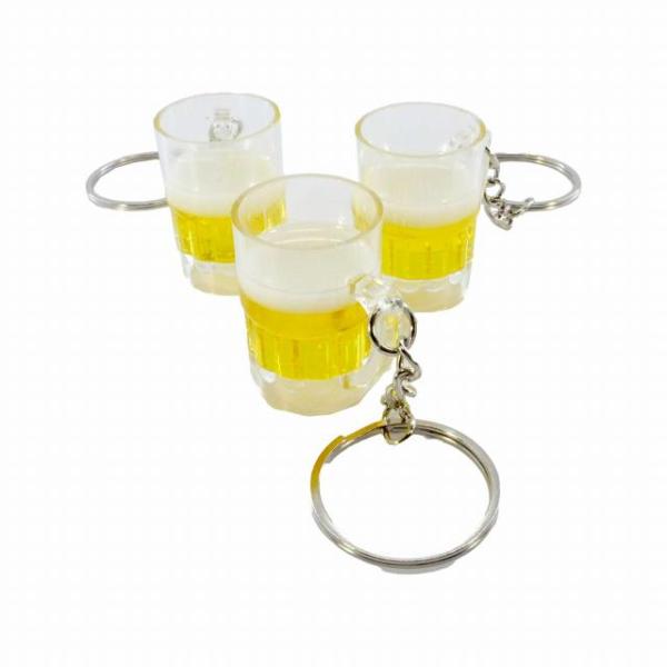 生ビール キーホルダー 3個セット 飲みかけ風 ビールジョッキ ビアジョッキ KH-129 メール便OK