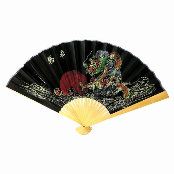 【アンティーク】大扇子 飾り扇 巨大 花 鳥 縁起物 当時物 ビンテージ 和道具 happypatch_sen-002