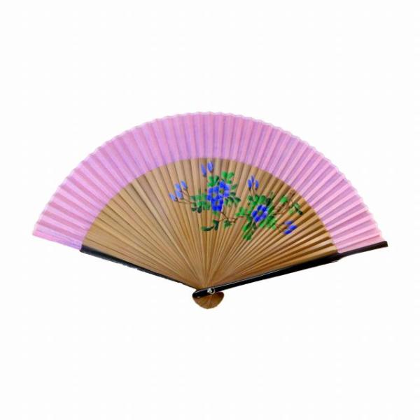 扇子 大短地 ピンク つつじ 花 シルク レディース 女性用 おしゃれ 訳あり SEN-910 メール便OK