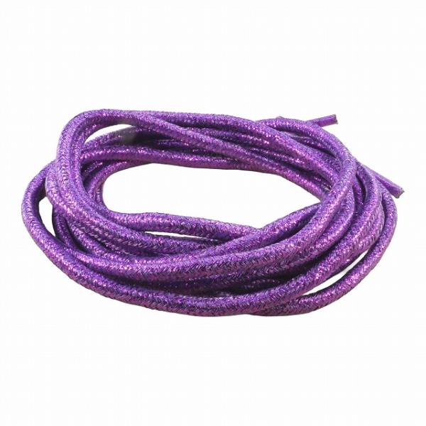 靴ひも 靴紐 丸紐 ラメ 紫色 パープル 幅4mm 長さ 約120cm 1足セット 2本入 メンズ レディース シューレース おしゃれ SRA-409 メール便OK
