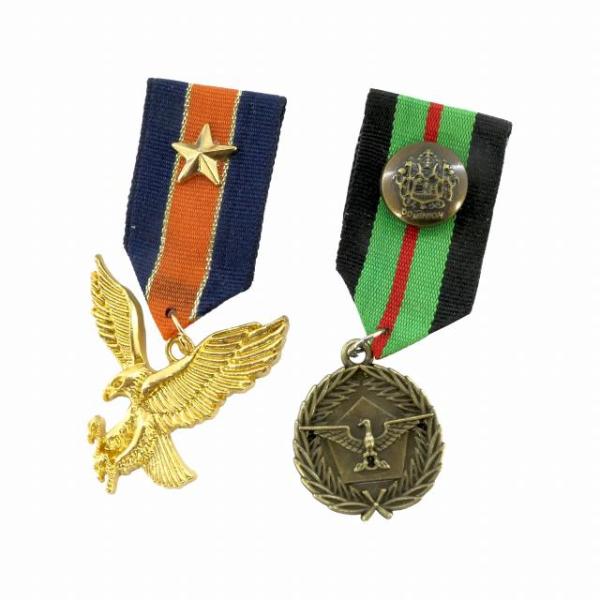 バッジ ミリタリー 勲章 2個セット B イーグルとコイン cf10 cf11 勲章