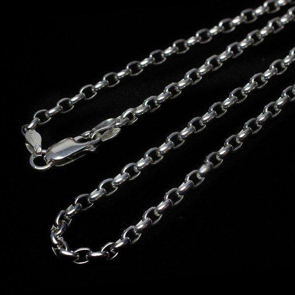 シルバー925ネックレスチェーン オーバルロール 幅約2.8mm(線径 シルバー925ネックレスチェーン オーバルロール 幅約2.8mm(線径