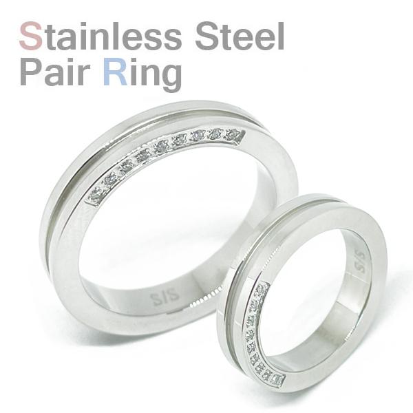 ◆◆◆　INFOMATION　◆◆◆■商品詳細キュービックジルコニアが輝くシンプルリング♪ユニセックスなメタルをペアでいかがですか？■商品仕様◆使用地金：サージカル ステンレス スチール 316Ｌ◆ リング幅：最大約4mm、厚：約2.2mm...