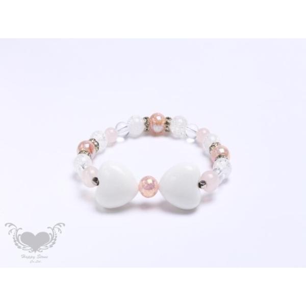 パワーストーンブレスレット リボンローズ ローズクォーツ 天然石 ハート石 可愛いデザインブレスレット レディース ハッピーストーン Buyee 日本代购平台 产品购物网站大全 Buyee一站式代购 Bot Online