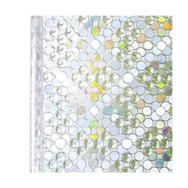 Homein 窓フィルム ステンドグラスシール 目隠しシート 断熱 Uvカット 水で貼る 剥がせる 窓用フィルム おしゃれ 光に当たると虹色の艶を放出 結露防止 飛散防止 窓飾り 遮光 3d虹色レトロ調 90x0cmの価格と最安値 おすすめ通販を激安で