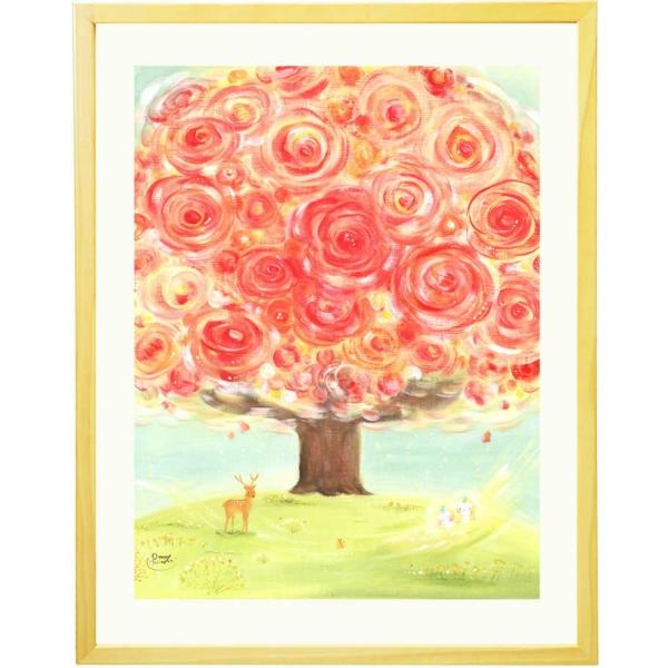 ●作品名: いのちの樹　作者: Denny Horimizu●サイズ: 525×410mm(額の外枠)　※壁掛け用の吊り紐、説明書、ポエムカード付き●額の素材 木製(日本製) ※表面は優しい艶加工を施しています。●絵の素材 布 ※原画作品を...