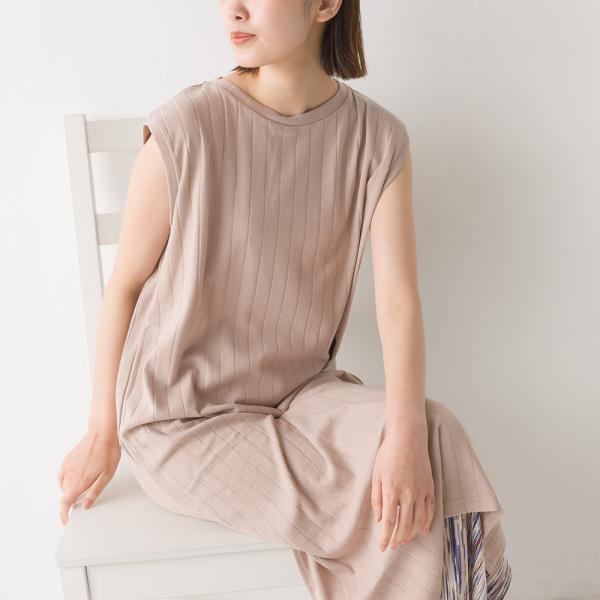 Omnes Another Edition 汗染み防止リブノースリーブワンピース レディース フリーサイズ サイドスリット 汗じみ防止 Hawks2110 Haptic Paypayモール店 通販 Paypayモール