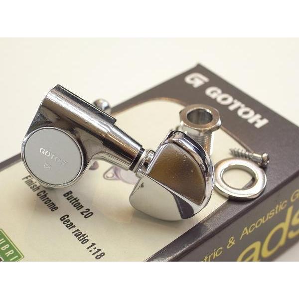 正規品・新品です。世界的ブランドGOTOH（ゴトー)のペグのバラ1個の販売となります。SG301（両サイドヘッド用)の4弦、5弦、6弦用・クロームメッキ仕様です。バラ1個の販売となりますのでご注意ください。数多くの国内ブランドのレスポール系...