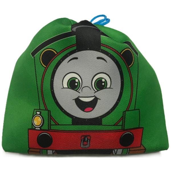 人気の駄菓子5品を可愛い きかんしゃトーマス　顔柄巾着袋に入れてお作りしました。巾着袋の柄は全部で8種類です。柄のご指定はできません。ご注文数に合わせて、それぞれの柄が均等に入っています。巾着袋の大きさは約15×15cmです。素材はポリエス...