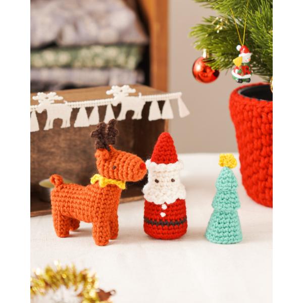 【期間限定】 編み物キット #T24-1 クリスマスのあみぐるみ かわいい  冬 クリスマス ぬいぐるみ イトヘンラボ 原ウール