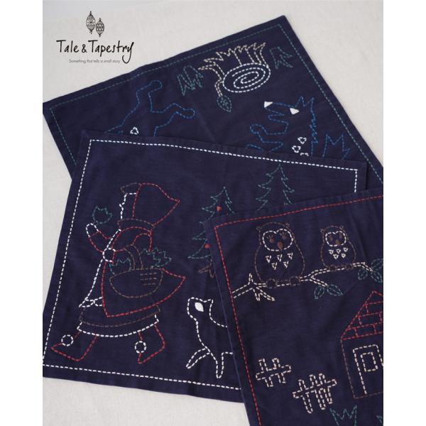 Tale & Tapestry 赤ずきん 図案に沿って刺すだけ！かんたんキット 刺し子のふきん 刺し子 キット 刺子キット 刺し子セット 初心者キット 初心者 ふきん 刺繍