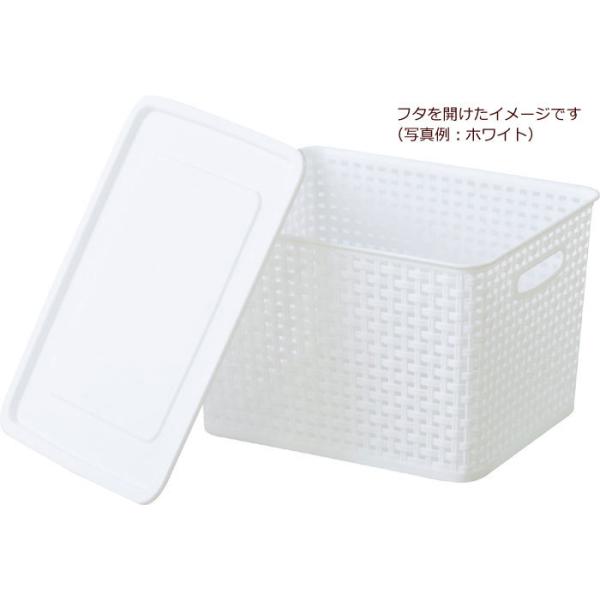 フタ付きバスケットボックス アミー M 爆売り ブラック 幅36 奥行30 ふた付タイプ 高さ22cm 収納ボックス プラスチック収納ケース 収納家具