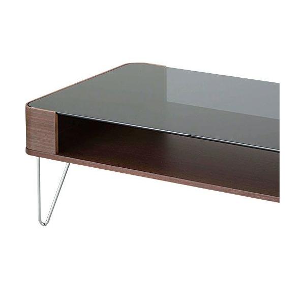 センターテーブル テーブル リビングテーブル ローテーブル ガラス天板 棚付き モダン ガラステーブル 幅100cm 価格 ガラス ブラウン 棚 ルーマス 小物収納